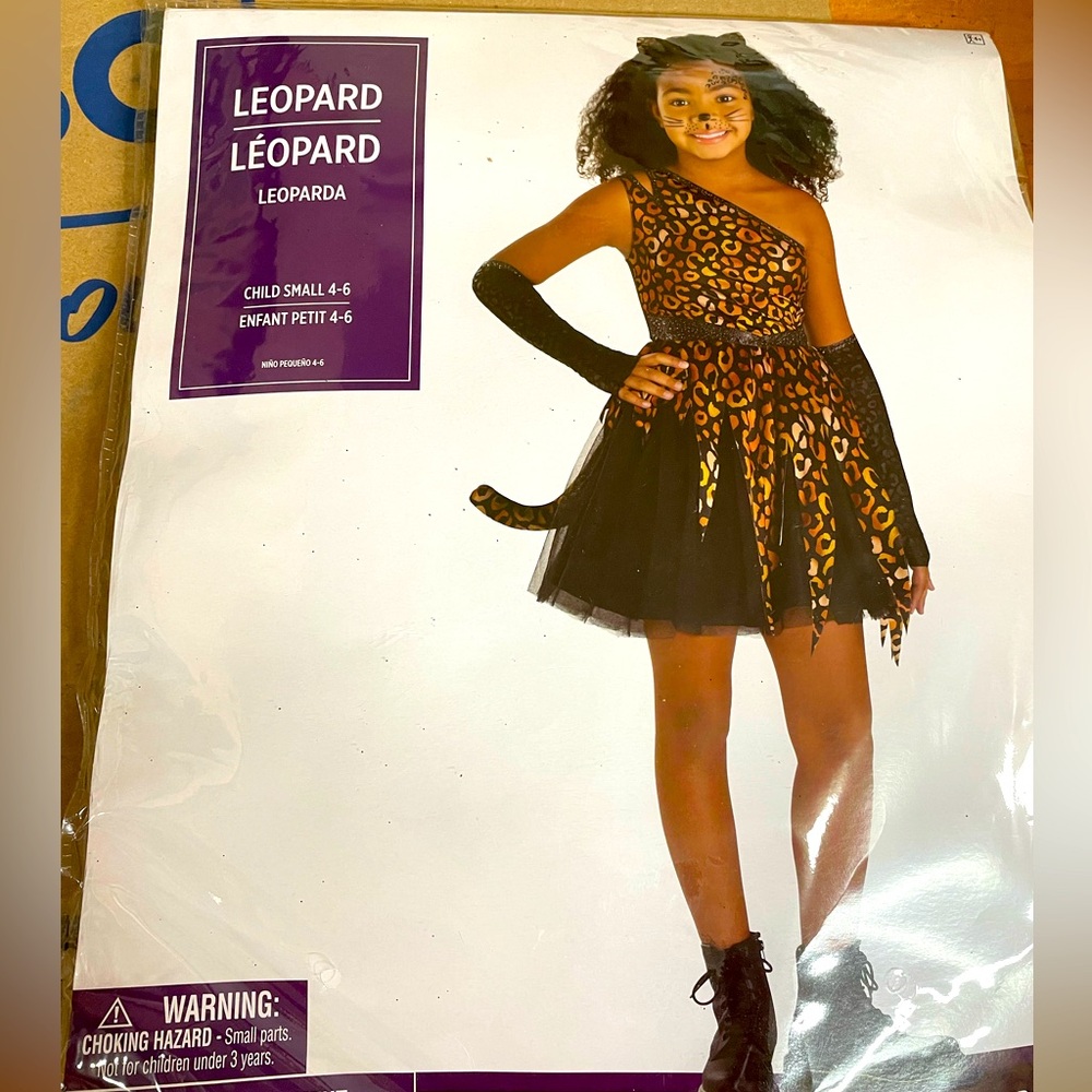 New Little Girls Halloween Leopard Costume Dress Up Holiday Trick or Treat Small